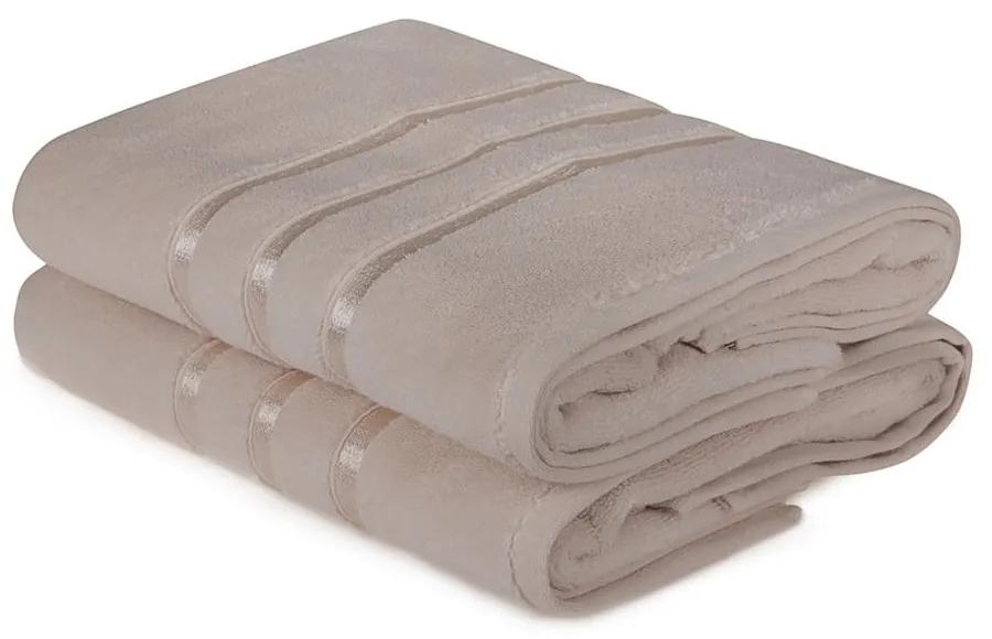 Комплект от 2 кърпи за баня от пясъчен памук, 70 x 140 cm Dolce - Foutastic
