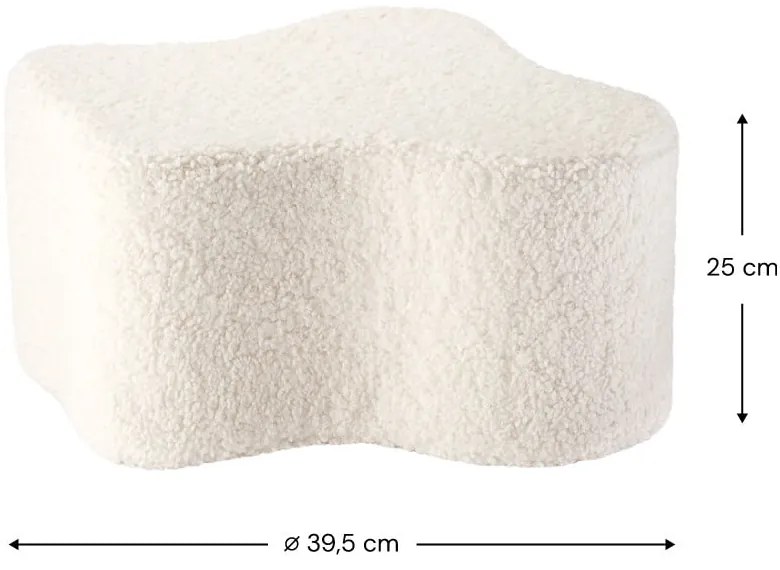 Кремав детски пуф от букле Cloud – Wigiwama