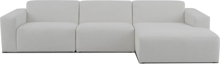 Бял ъглов диван от букле (десен ъгъл) Roxy – Scandic