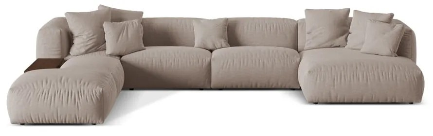 Бежов модулен ъглов диван (ляв ъгъл/U форма) Martina – Micadoni Home