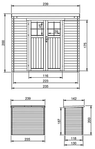 Барака с брава и под - 235 х 130 см – 3 м2