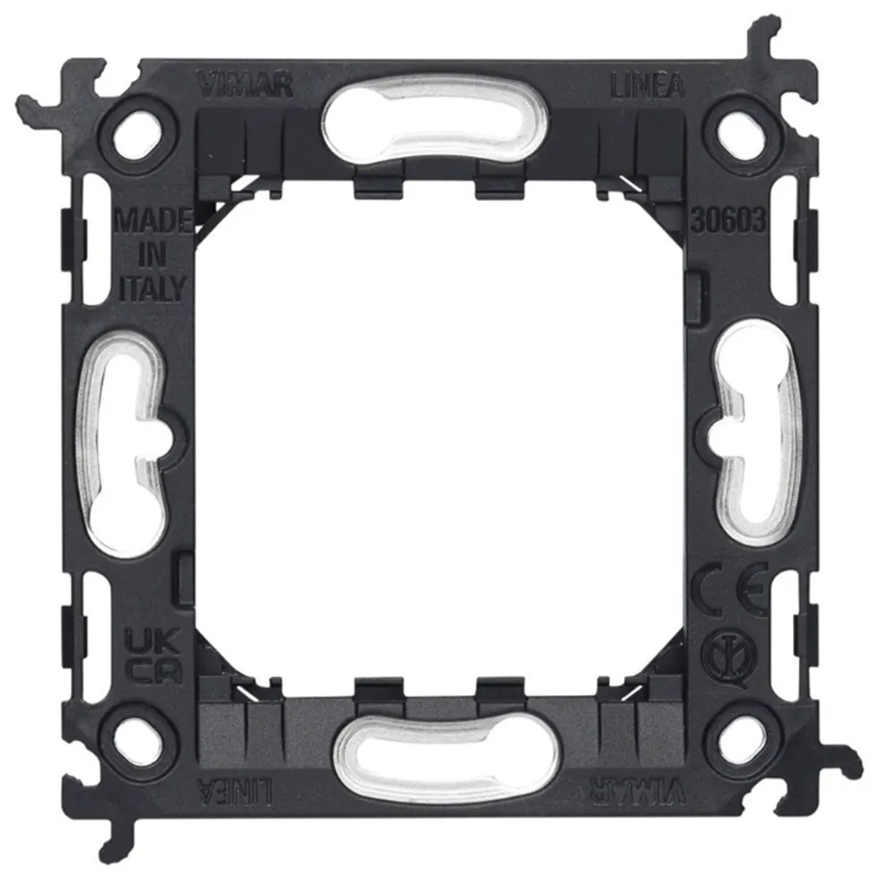 VIMAR 30603 Монтажна рамка Linea, 2М, за конзола Ø 60 мм, без винтове,