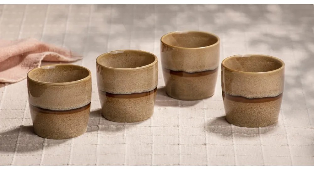 Светлокафяви порцеланови чаши в комплект от 4 бр. за еспресо 350 ml Haven – Ladelle