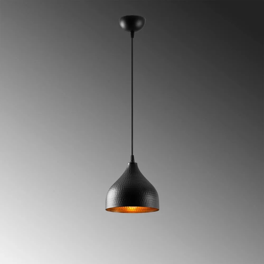 Черно висящо осветително тяло с метален абажур ø 18 cm Tattoo – Opviq lights