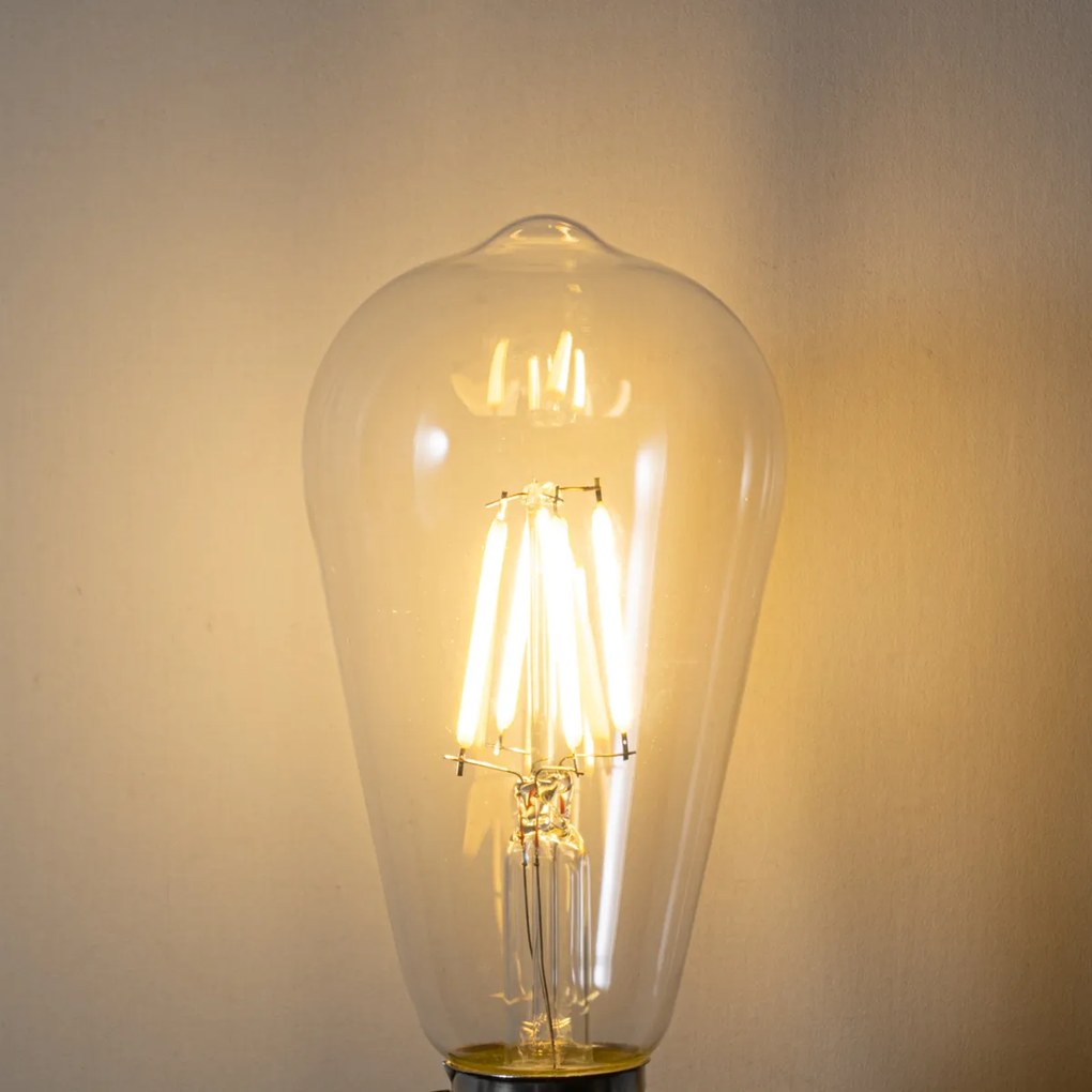 Комплект от 5 E27 димируеми LED крушки ST64 прозрачни 5W 600 lm 2700K