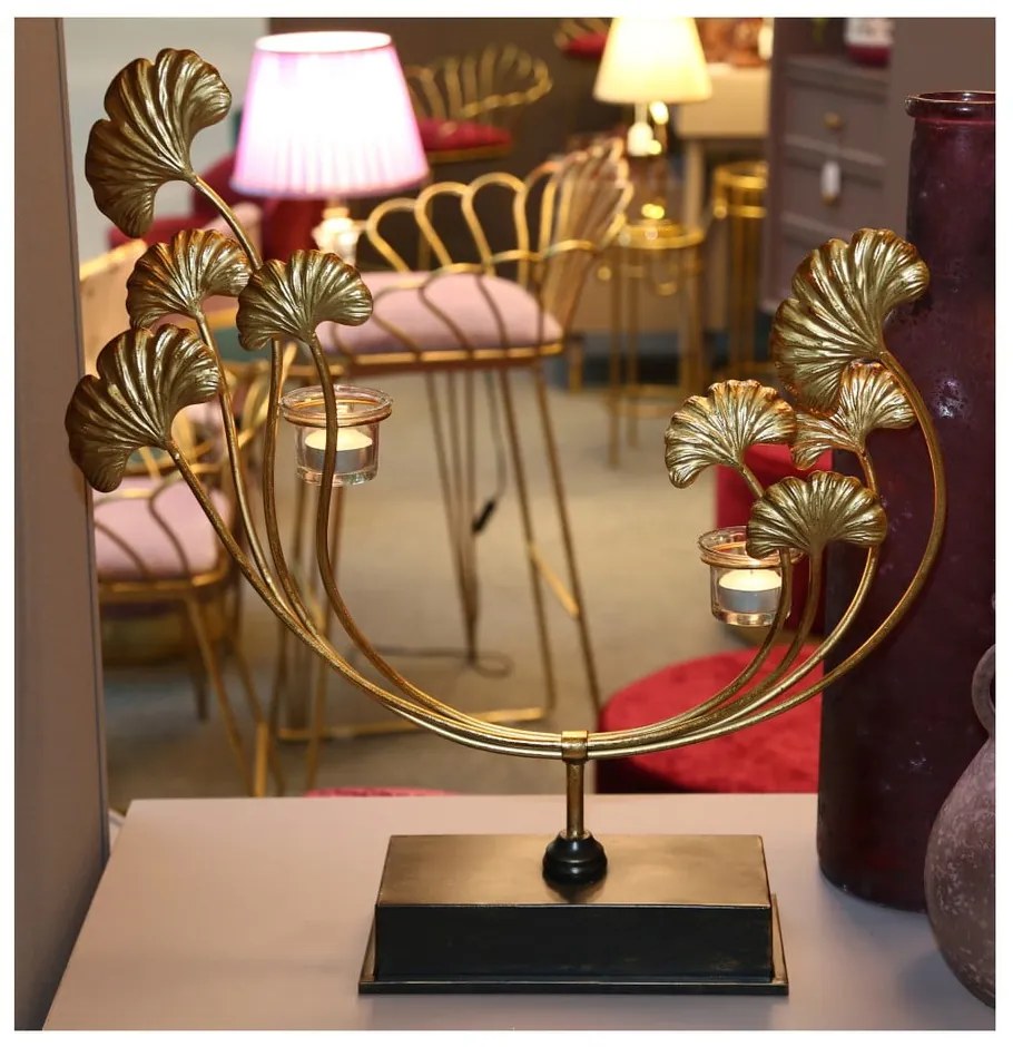 Железен свещник в златист цвят Iris - Mauro Ferretti