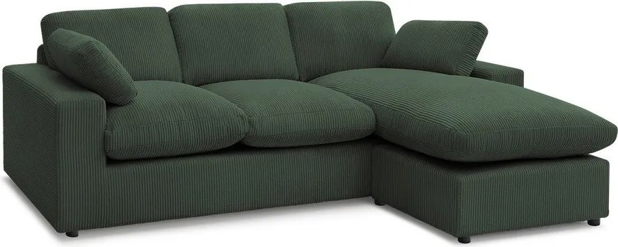 Зелен ъглов диван от рипсено кадифе Belair – Bobochic Paris