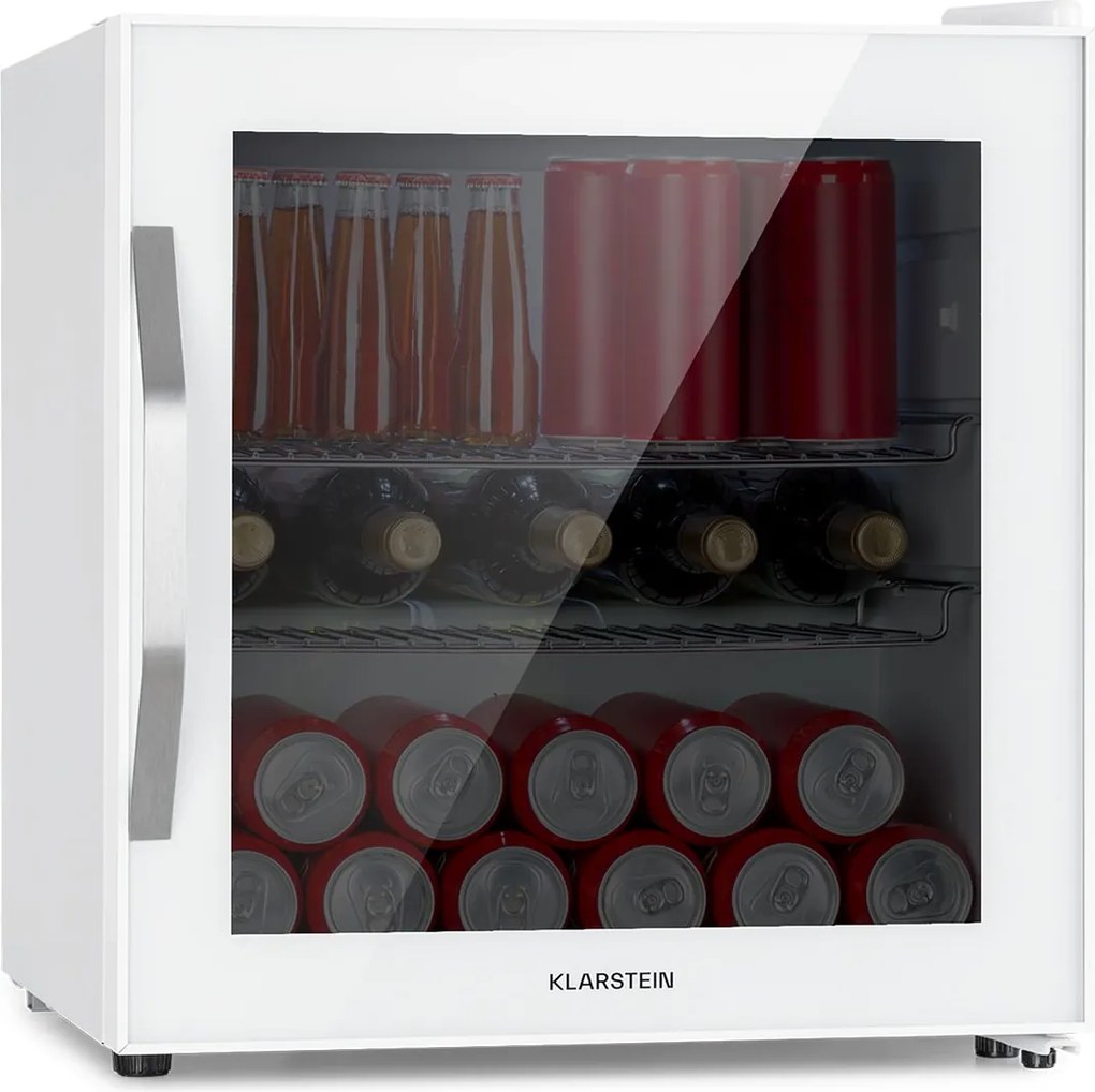 Klarstein Beersafe L Quartz, охладител, 47 литра, 2 рафта, панорамна стъклена врата, неръждаема стомана