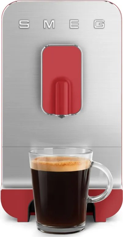 Еспресо машина SMEG Collezione BCC01RDMEU, 1350 W, 19 bar, 1.4 л, 8 функции, Вградена мелачка, Червен