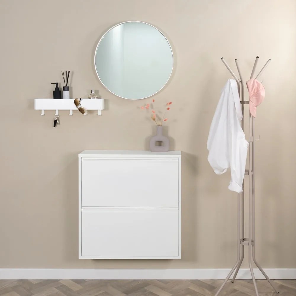 Бяла метална накланяща се стойка за обувки 75x77,5x22,5 cm Billy – Spinder Design