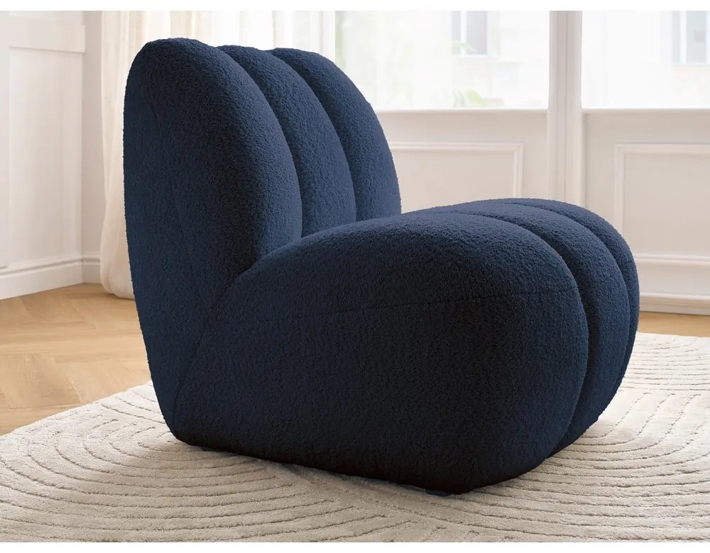 Тъмносиньо кресло от прежда с примки от букле Janissaire – Bobochic Paris