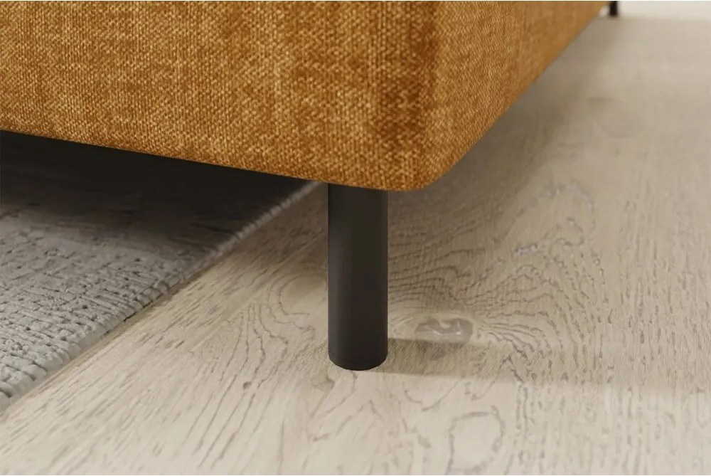 Жълт кадифен разтегателен ъглов диван с място за съхранение (десен ъгъл L форма) Barea – ELTAP