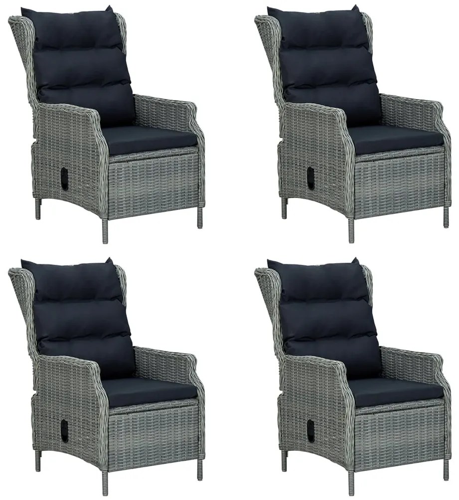 3068783 vidaXL Градински трапезен комплект, 5 части, светлосив