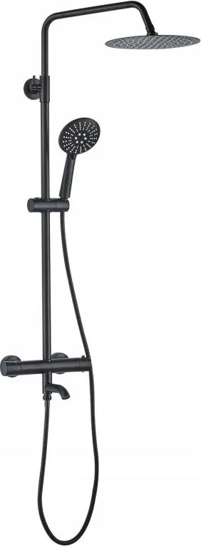 REA-P4113 - Комплект за душ с термостатен смесител LUNGO, матово черен