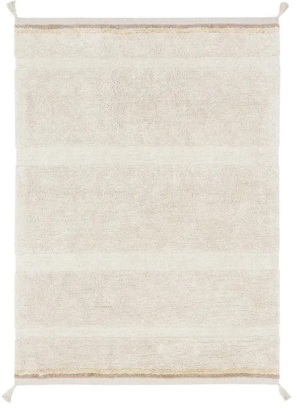 Кремав ръчно изработен памучен килим подходящ за пране 140x200 cm Bloom Natural – Lorena Canals