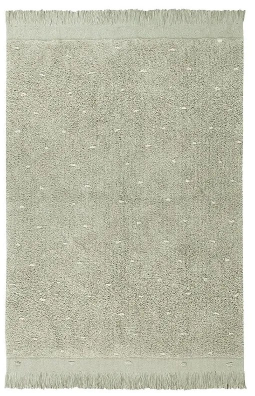 Светлозелен ръчно изработен памучен килим подходящ за пране 140x200 cm Woods Symphony Olive – Lorena Canals