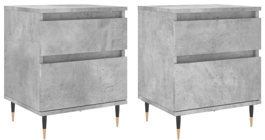 830661 vidaXL Нощни шкафчета 2 бр бетонно сив 40x35x50 см инженерна дървесина