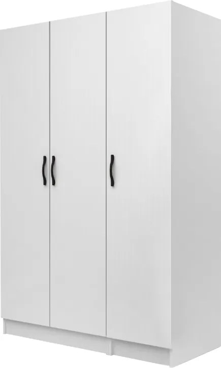 Трикрилен гардероб Vivian TopMebel от меламин в бял цвят 120x51.8x181cm