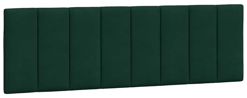 374678 vidaXL Мека табла за легло Hanko, тъмнозелена, 160 см, кадифе