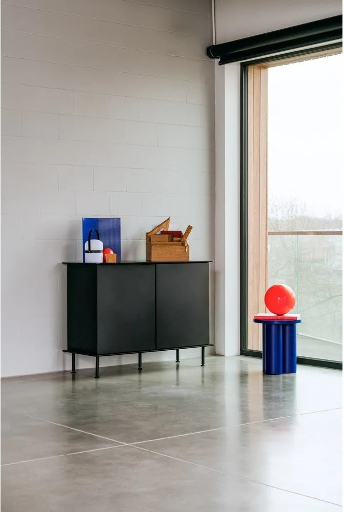 Черен скрин с отвор за кабели 120x88x50 cm Suumo – noo.ma