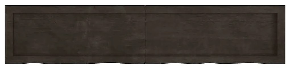 363821 vidaXL Стенен рафт тъмнокафяв 140x30x(2-6) см обработен масивен дъб