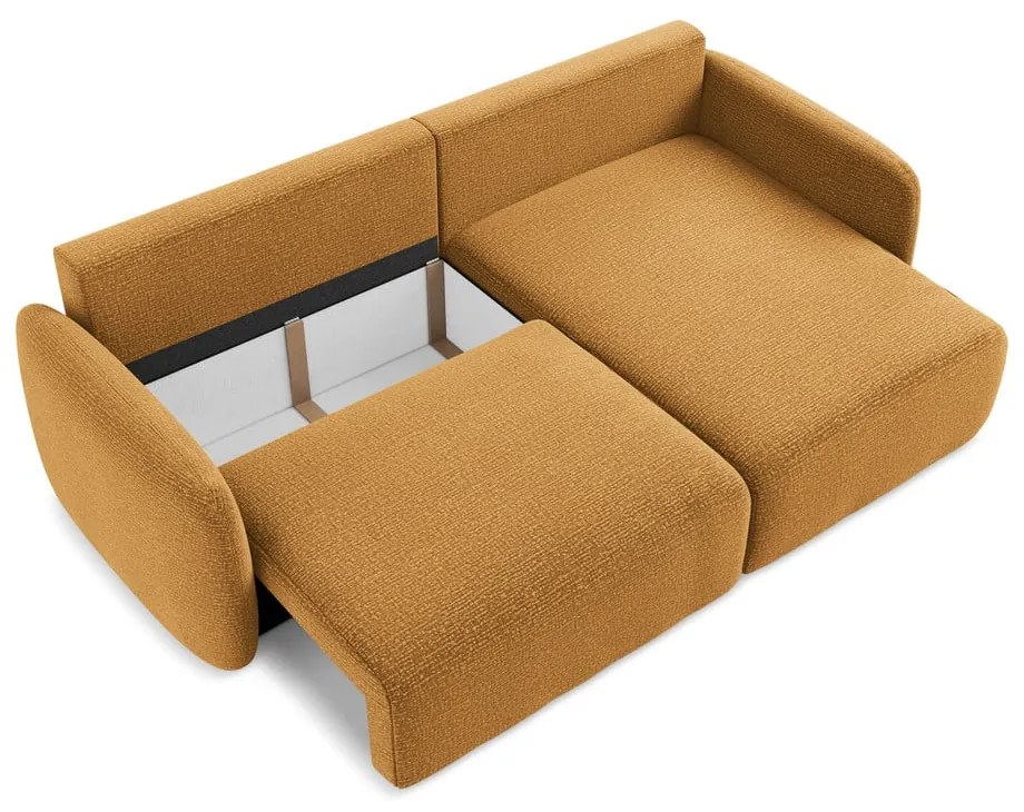 Оранжев разтегателен ъглов диван с място за съхранение (десен ъгъл) Kalena – Makamii