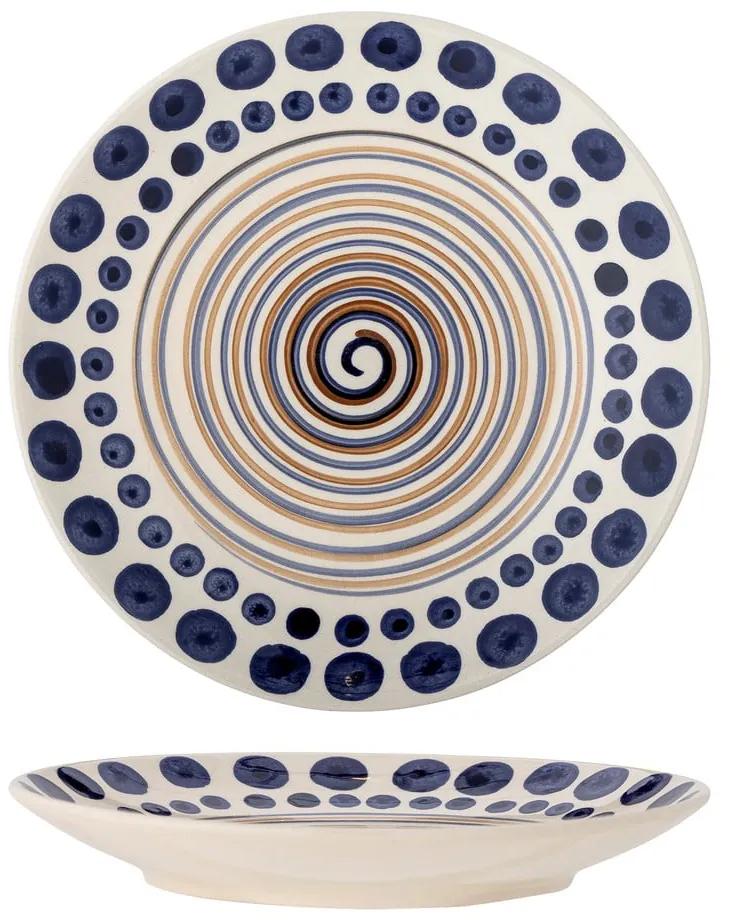 Бяло-тъмносиня керамична чиния ø 27 cm Shama - Bloomingville