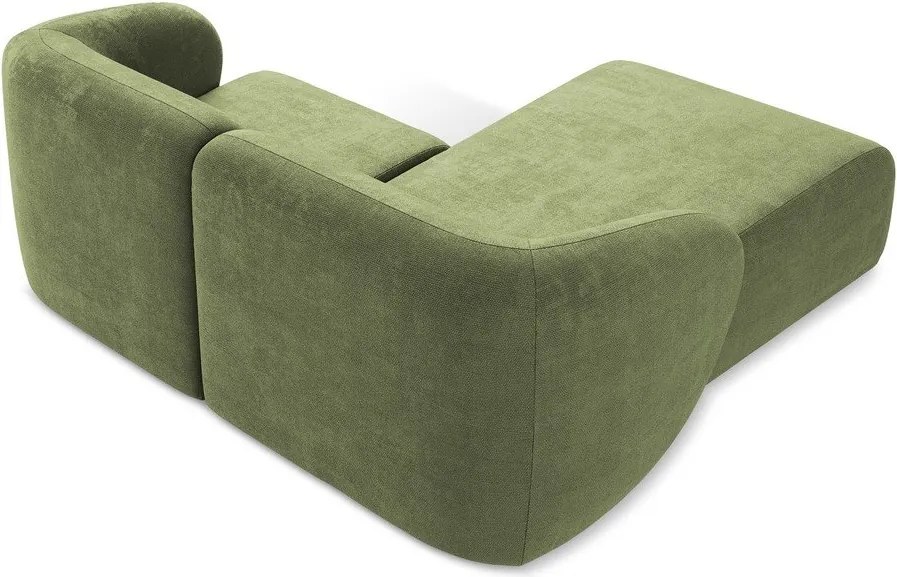 Зелен шенилов ъглов диван (ляв ъгъл) Lani – Makamii