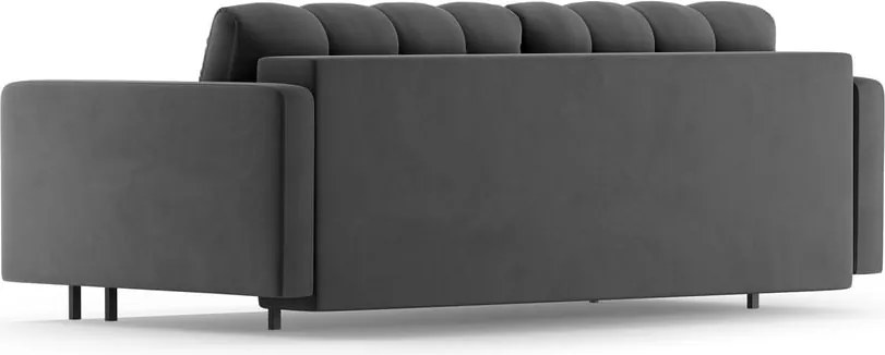 Тъмносив кадифен разтегателен диван с място за съхранение 222 cm Bali – Cosmopolitan Design