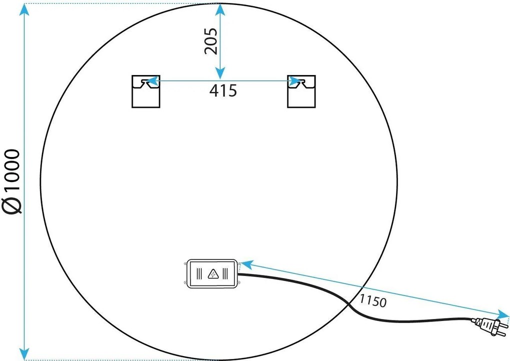 Огледало LED 100cm MMJ BRUSH GOLD