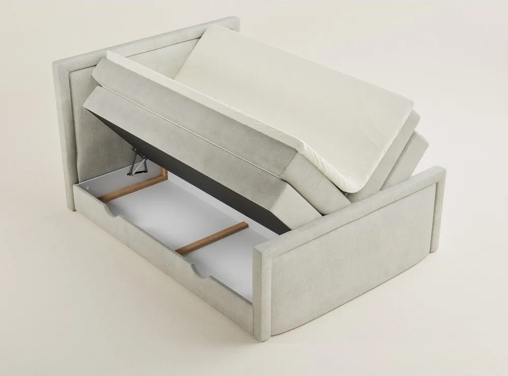 Кремаво боксспринг легло 200x200 cm с място за съхранение Fresco – Maison de Rêve