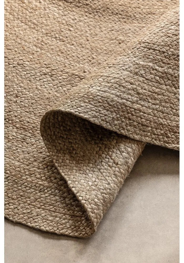 Сиво-бежов двустранен ютен кръгъл килим ø 100 cm Braided Grey – Hanse Home