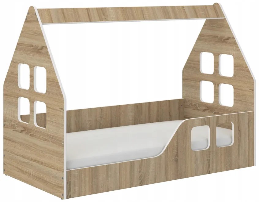Детско легло Montessori house 140 x 70 cm в дъб сонома
