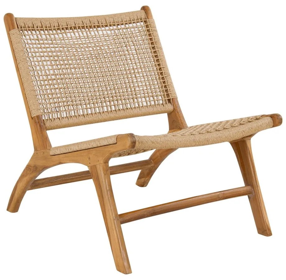 Фотьойл с табуретка тъкан в естествен цвят Derby – House Nordic