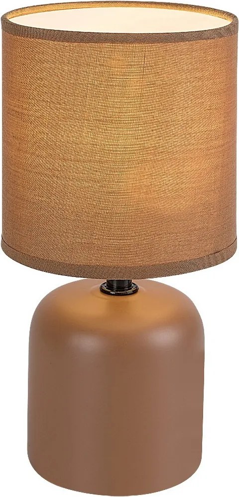 Rabalux Daphni, настолна лампа, кафява керамична лампа с кафяв текстилен абажур, E14 1xMAX40W, В23см, Д12см, кабел: 120см, черен