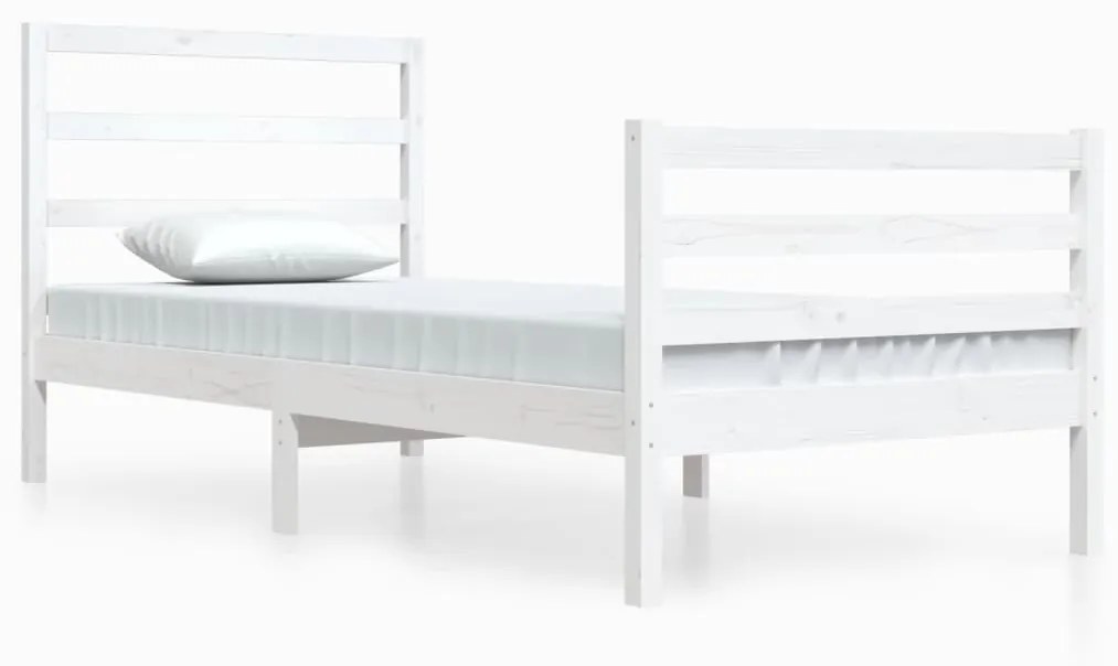 3104992 vidaXL Рамка за легло, бяла, бор масив, 90х200 см