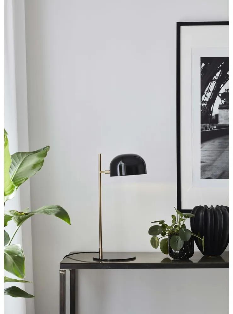 Черна настолна лампа със стойка от мед Pose - Markslöjd