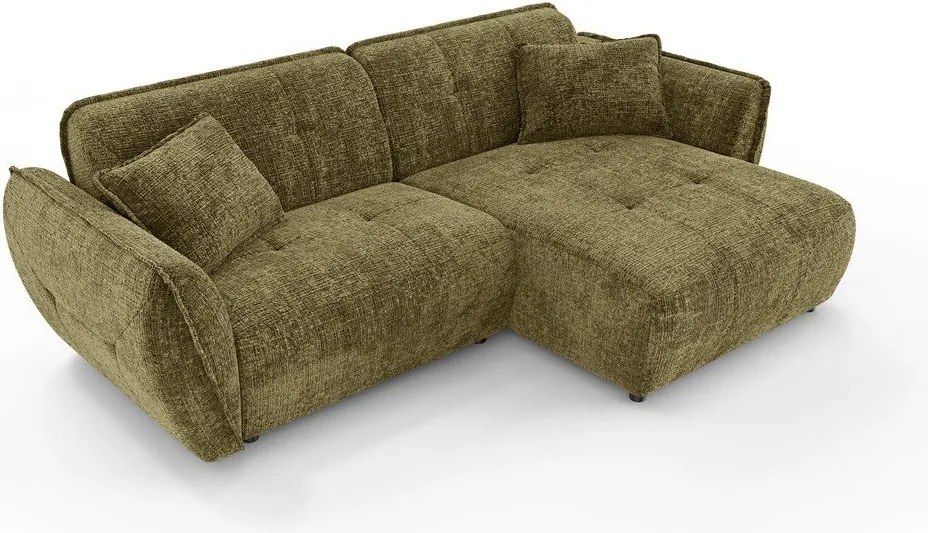 Зелен шенилов ъглов диван (десен ъгъл) Nelia – Ropez
