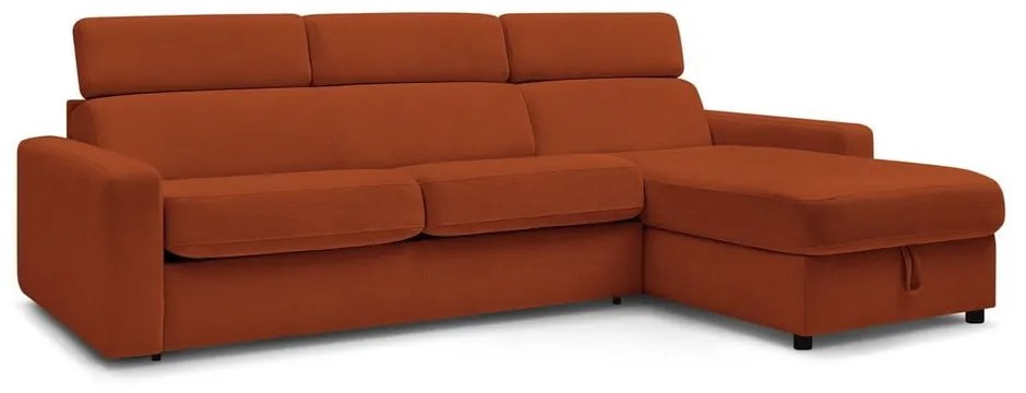Разтегателен ъглов диван в тухлен цвят (променлив) Monaco – Bobochic Paris