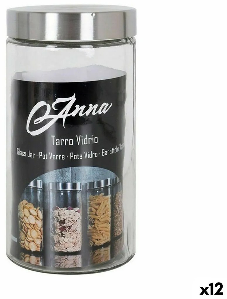 Буркан Anna 1,7 L Cтъкло Стомана 11 x 11 x 22 cm (12 броя)