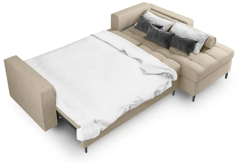 Бежов ъглов разтегателен диван , десен ъгъл Santo - Milo Casa