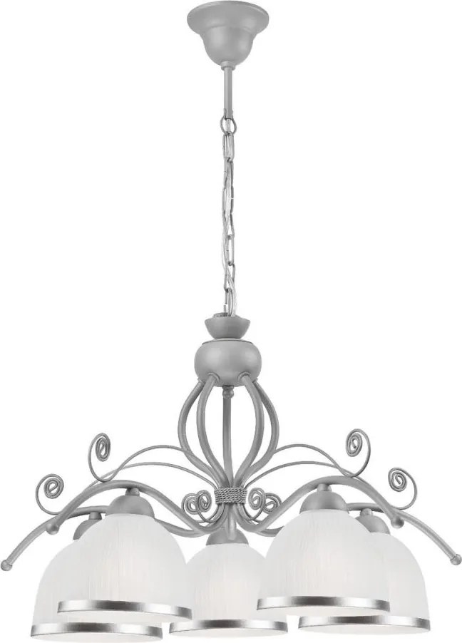 Полилей на верига RETRO II 5xE27/60W/230V, сребрист