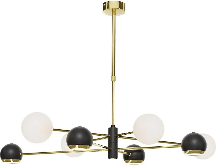 Jupiter 1971 - Полилей на тръба MOKA 4xGU10/10W/230V + 4xG9/10W/230V златен/черен/бял