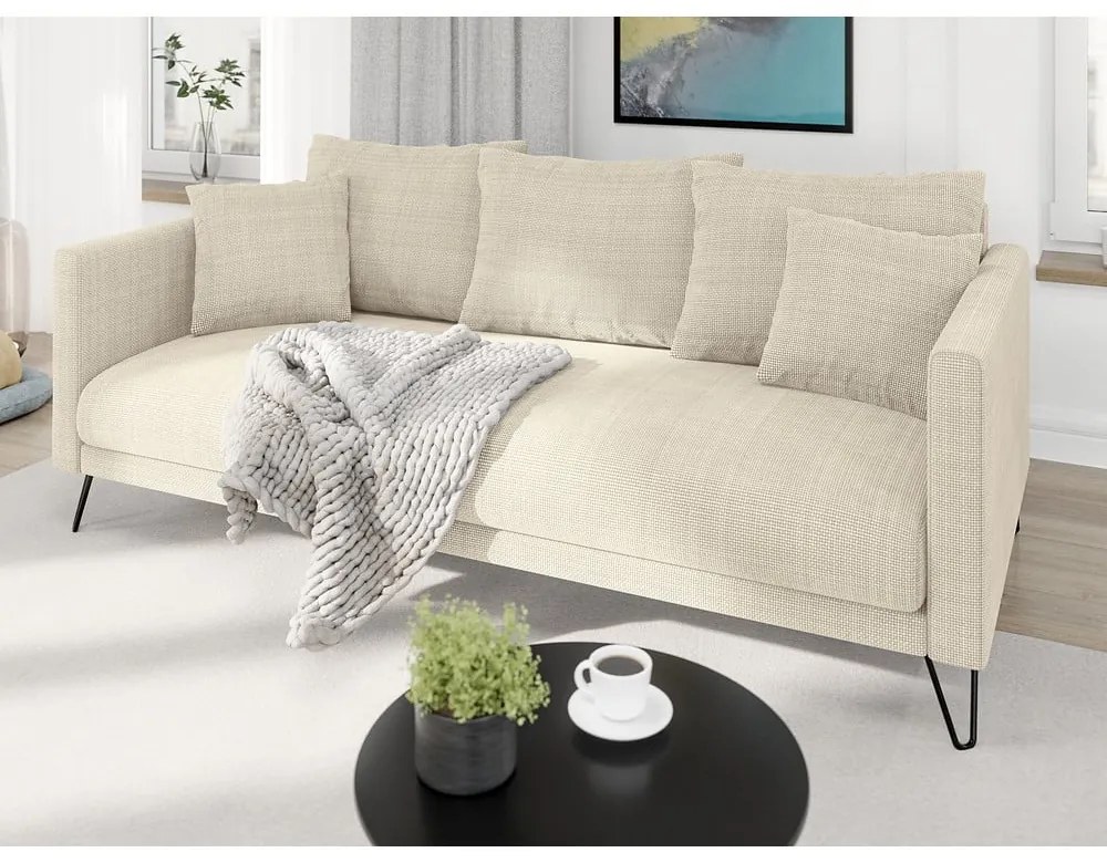 Кремав шенилов диван 200 cm Freya – Ropez