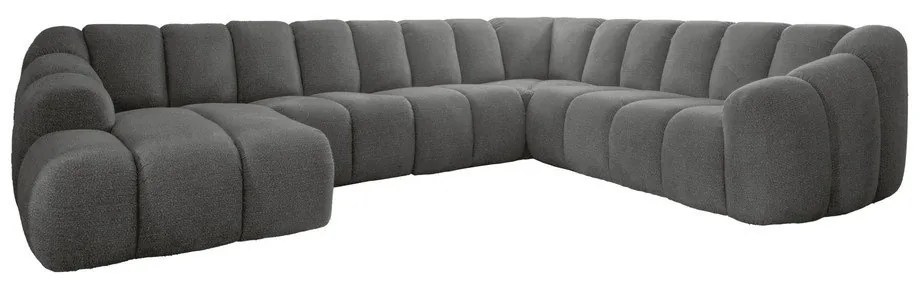 Сив ъглов диван (десен ъгъл/U форма) Shell – Miuform