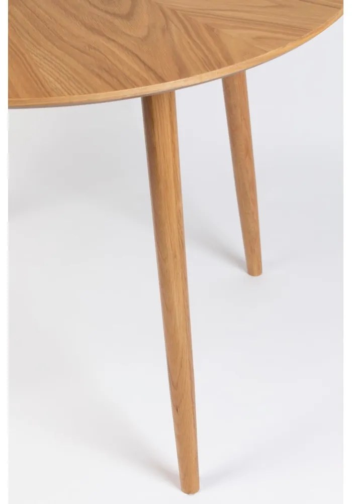 Кръгла маса за хранене с дъбов плот ø 120 cm Fabio - White Label