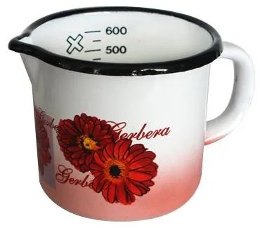 Емайлирано канче 10см 600мл с декор GERBERA - 4/10 РЯ-(1-905/1856)