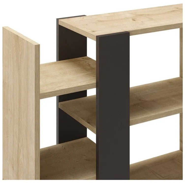 Етажерка за книги в дъбов декор в черен и естествен цвят 80x152 cm Axel - Marckeric
