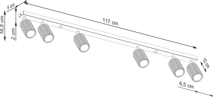 Кафяво-сив метален прожектор 6,5x117 cm Gleam – Sollux