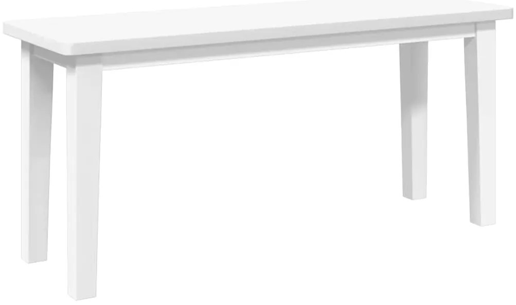 4102599 vidaXL Пейка 90 cm Бяла масивна дървесина Гума